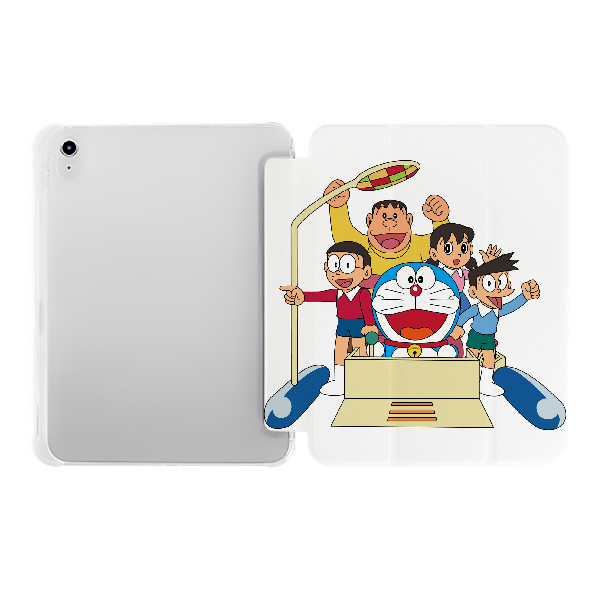 （画像用） ドラえもん 骨川 スネ夫 Doraemon Honekawa Suneo IPad ケース ペン収納付き 三つ折りスタンド PUレザー×シリコン 対応機種9.5/10.5/10.9インチ